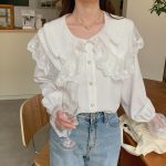 Single Breasted Long-sleeved Shirt Blouse For Women